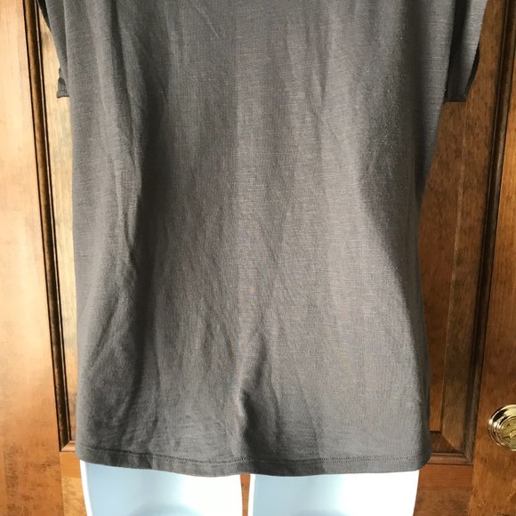APT. 9 Dark Gray w/Rows of Sparkle Studs Tee w/Capped Sleeves Medium - Picture 11 of 12